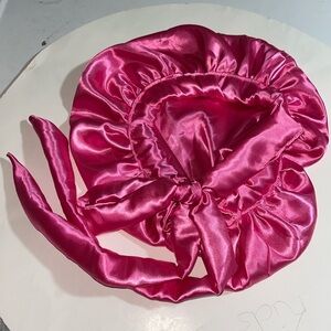 Chic Pink Satin Hair Bonnet